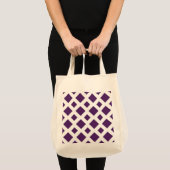Paarse diamanten op wit tote bag (Voorkant (product))
