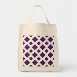 Paarse diamanten op wit tote bag