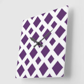 Paarse diamanten op wit vierkante klok (Hoek)