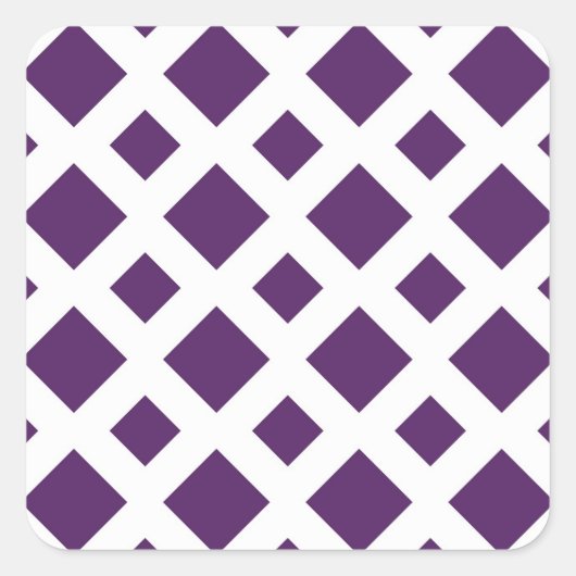 Paarse diamanten op wit vierkante sticker (Voorkant)