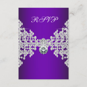 Paarse Diamanten Paarse Sweet Sixteen Verjaardag R RSVP Kaartje