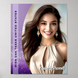 Paarse Diamanten Pageant Portret Poster Print