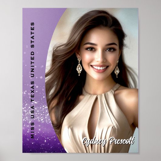 Paarse Diamanten Pageant Portret Poster Print (Voorkant)