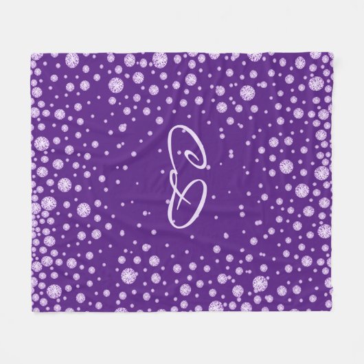 Paarse diamanten schenden luxe monogram initialen fleece deken (Voorkant (Horizontaal))