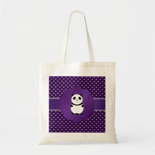 Paarse diamanten van Cute panda Tote Bag (Voorkant)