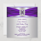 Paarse diamanten vrouwen 50ste verjaardagsfeest kaart (Achterkant)