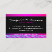 Paarse diamantjuwelen visitekaartje (Achterkant)