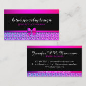 Paarse diamantjuwelen visitekaartje (Voorkant / Achterkant)