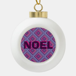 Paarse diamantpatroon met kerstversiering keramische bal ornament
