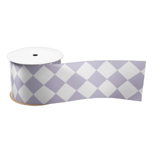 Paarse diamantpatroon satijnen lint