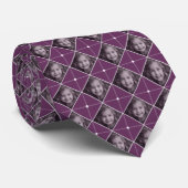 Paarse Diamond 1-fotopatroon Stropdas (Opgerold)