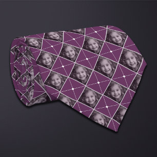Paarse Diamond 1-fotopatroon Stropdas