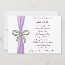 Paarse Diamond Bow Bridal Shower Kaart