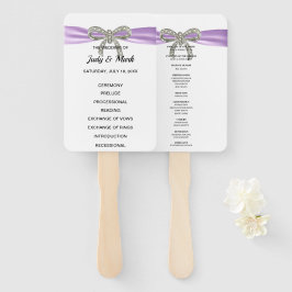 Paarse Diamond Bow Trouwprogramma Handwaaier