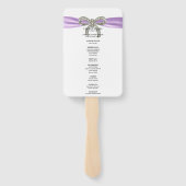 Paarse Diamond Bow Trouwprogramma Handwaaier (Achterkant)
