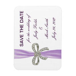 Paarse Diamond Bow Wedding Save the Date Magnet Magneet