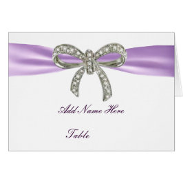 Paarse Diamond Bow Wedding Table Place Card
