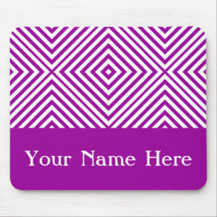 Paarse Diamond Chevron met eigen naam Muismat