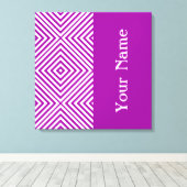 Paarse Diamond Chevron met naam @ Emporiomoffa Canvas Afdruk (Insitu (Houten vloer))