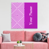 Paarse Diamond Chevron met naam @ Emporiomoffa Canvas Afdruk (Insitu (Woonkamer))