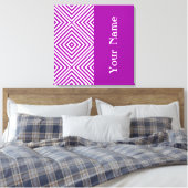 Paarse Diamond Chevron met naam @ Emporiomoffa Canvas Afdruk (Insitu (Slaapkamer))