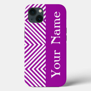 Paarse Diamond Chevron met naam @ Emporiomoffa Case-Mate iPhone Case