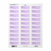 Paarse Diamond Heart Adresetiketten Etiket (Full Sheet)