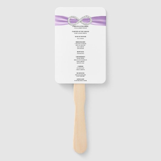 Paarse Diamond Infinity Trouwprogramma Fans Handwaaier (Achterkant)