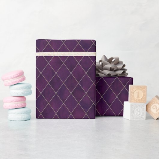 Paarse Diamond Luxury Wrapping Paper Cadeaupapier (Baby Shower)