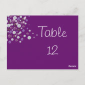 Paarse Diamond Table Number Kaart Wedding (Achterkant)