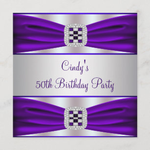 Paarse Diamond Womans 50e verjaardag Kaart
