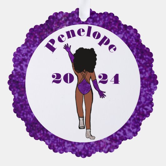 Paarse & Diamonds Dancer Ornament Kaart A (Achterkant)