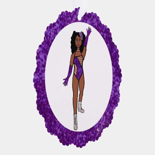 Paarse & Diamonds Dancer Ornament Kaart A (Rechts)