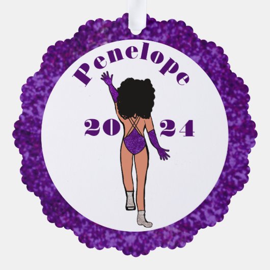 Paarse & Diamonds Dancer Ornament Kaart B (Achterkant)