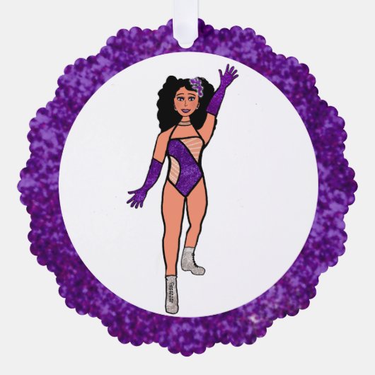 Paarse & Diamonds Dancer Ornament Kaart B (Voorkant)