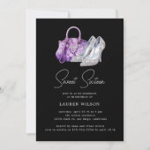 Paarse Diamonds Glitter Sweet Zestien Verjaardag Kaart (Voorkant)