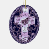 Paarse dienst Prayer Cross Keramisch Ornament (Rechts)