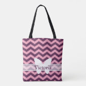 Paarse diepgevroren orchidee met vlinder tote bag (Achterkant)