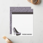 PAARSE DIERAFDRUKKING | PERSONALISEERDE FLATNOTECA NOTITIEKAARTJE (Voorkant / Achterkant in situ)