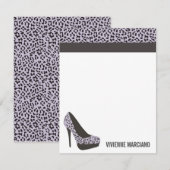 PAARSE DIERAFDRUKKING | PERSONALISEERDE FLATNOTECA NOTITIEKAARTJE (Voorkant / Achterkant)