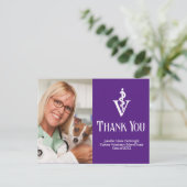 Paarse dierenarts foto aangepast dank je briefkaart (Staand voorkant)