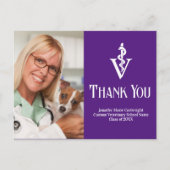 Paarse dierenarts foto aangepast dank je briefkaart (Voorkant)