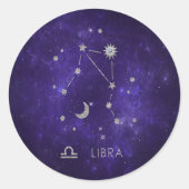 Paarse dierenriem | Kosmische Astrologie Horoscoop Ronde Sticker (Voorkant)