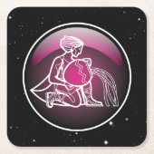 Paarse dierentuin Aquarius Kartonnen Onderzetters (Voorkant)