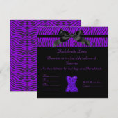 PAARSE DIERLIJKE AFDRUKBACHELORETTE PARTIJ INVITTE KAART (Voorkant / Achterkant)