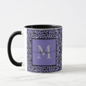 Paarse dierprint gepersonaliseerde mok (Links)