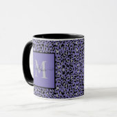 Paarse dierprint gepersonaliseerde mok (Voorkant links)