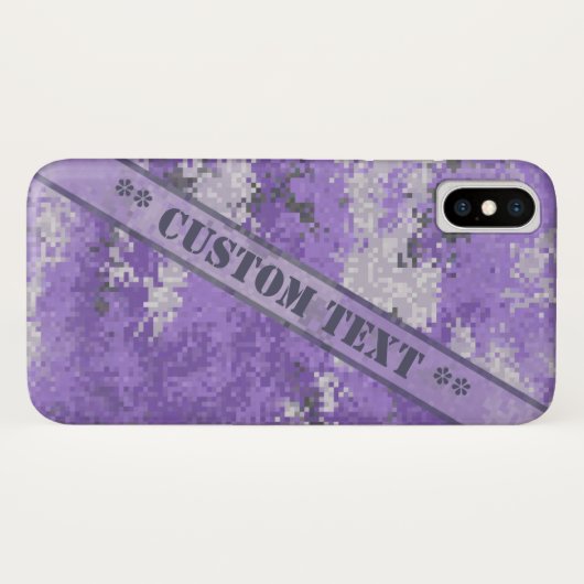 Paarse Digi Camo met aangepaste tekst Case-Mate iPhone Case (Achterkant (horizontaal))