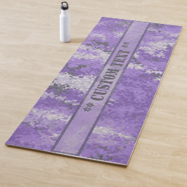 Paarse Digi Camo met aangepaste tekst Yogamat