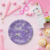 Paarse Digi Camo Papieren Bordje (Feest)